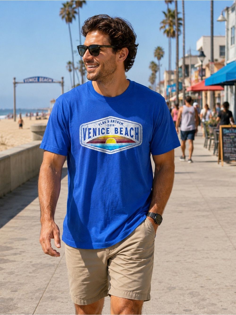 NWOT Venice Beach Blue Graphic Tee - XXL